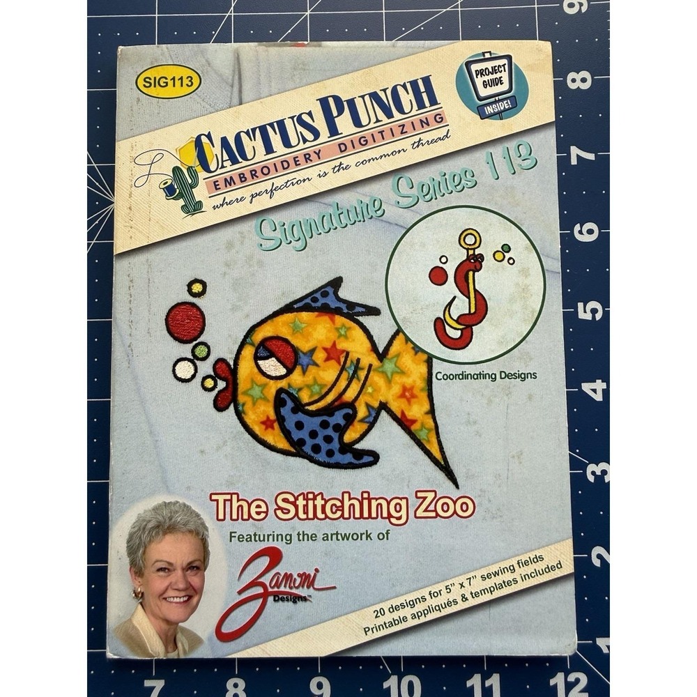 Stitching Zoo Cactus Punch Embroidery Digitizing CD Software Zanoni Signature